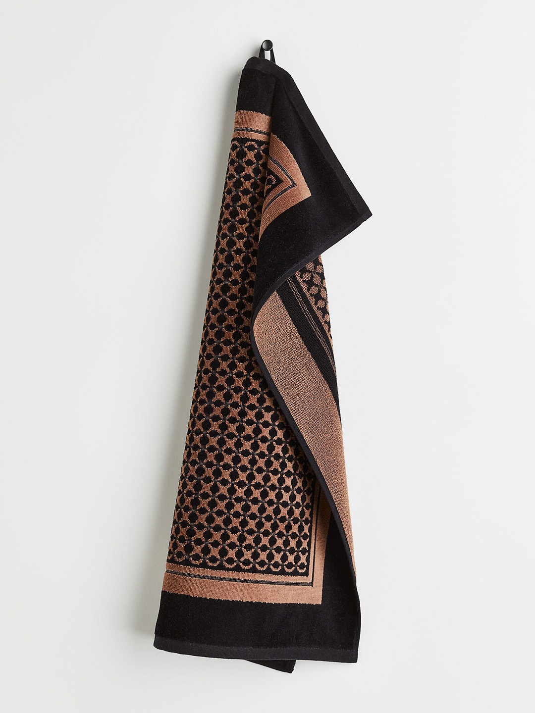 

H&M Brown & Black Jacquard-Patterned Hand Towel