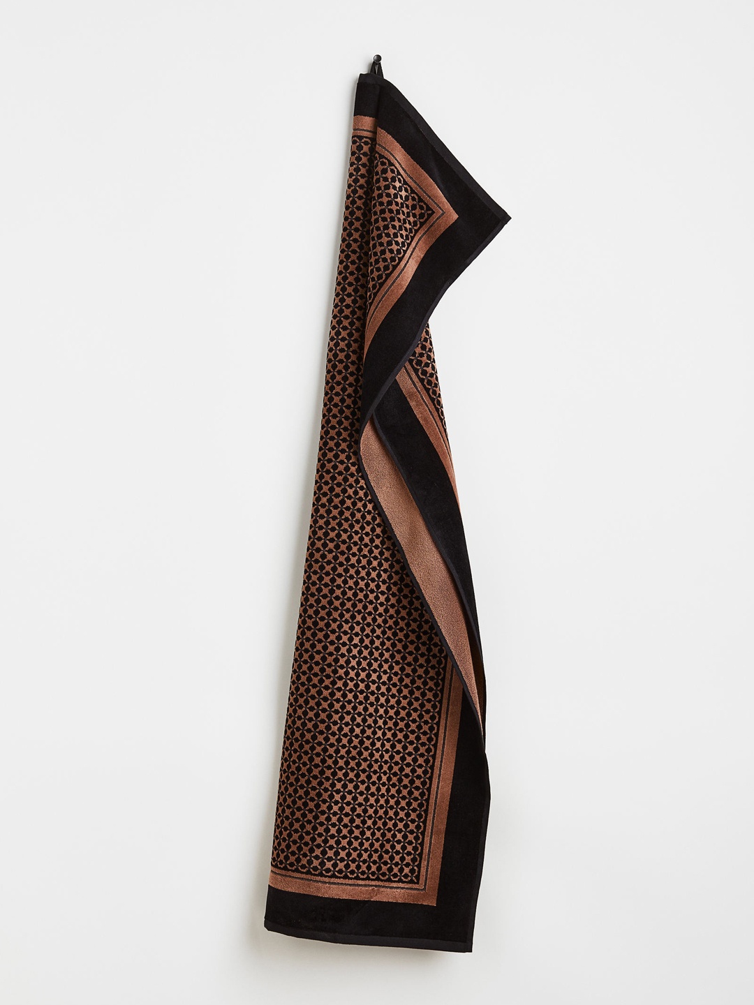 

H&M Black & Brown Jacquard-Patterned Bath Towel