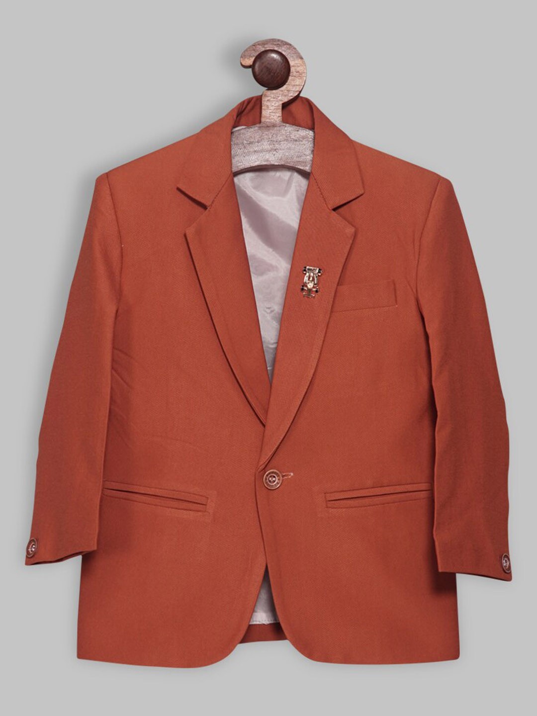 

RIKIDOOS Boys Single-Breasted Casual Blazer, Orange