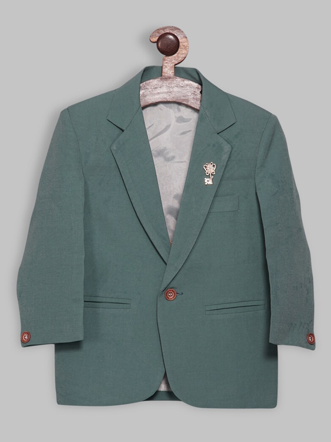 

RIKIDOOS Boys Smart Fit Single-breasted Cotton Blazer, Green