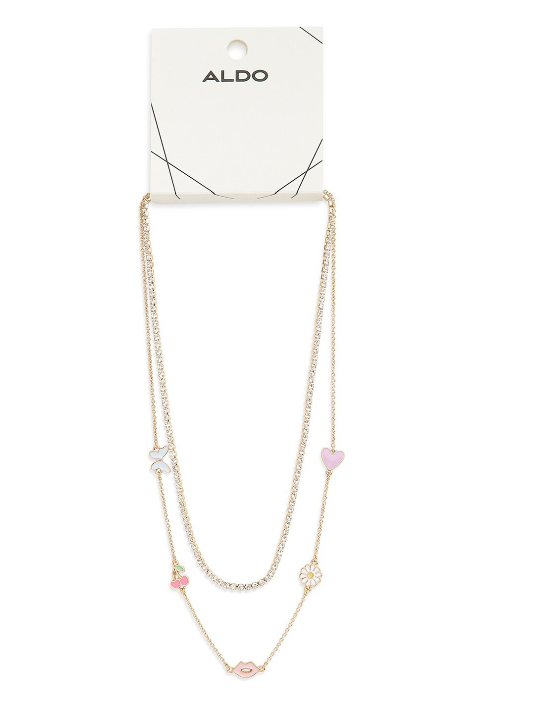 

ALDO Pack of 2 Brass Chain, Gold