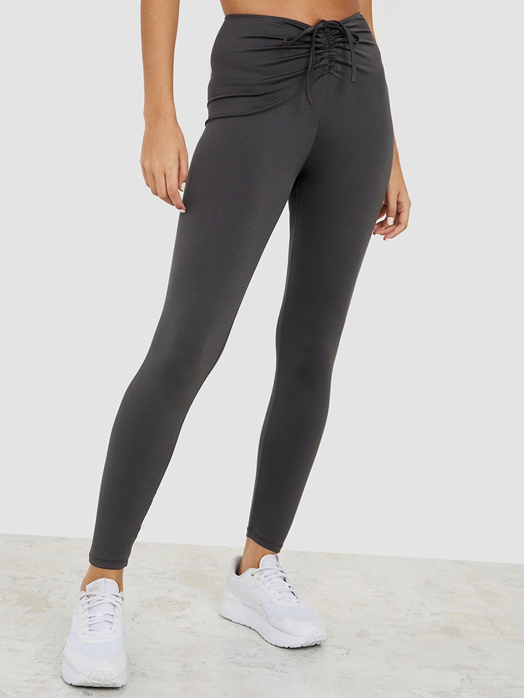 

Styli Women High-Waist Ankle-Length Leggings, Charcoal