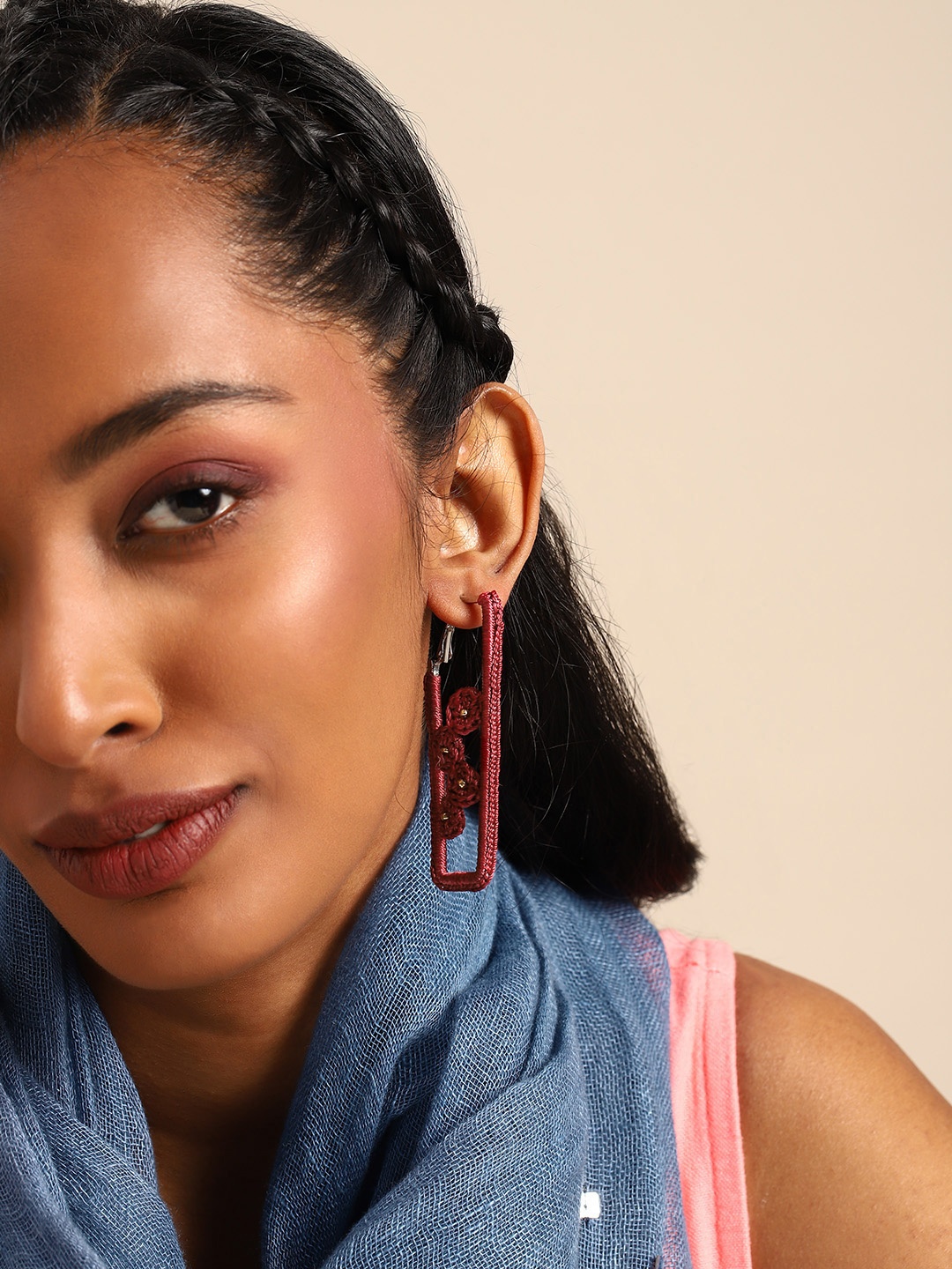 

Taavi Quirky Drop Earrings, Burgundy