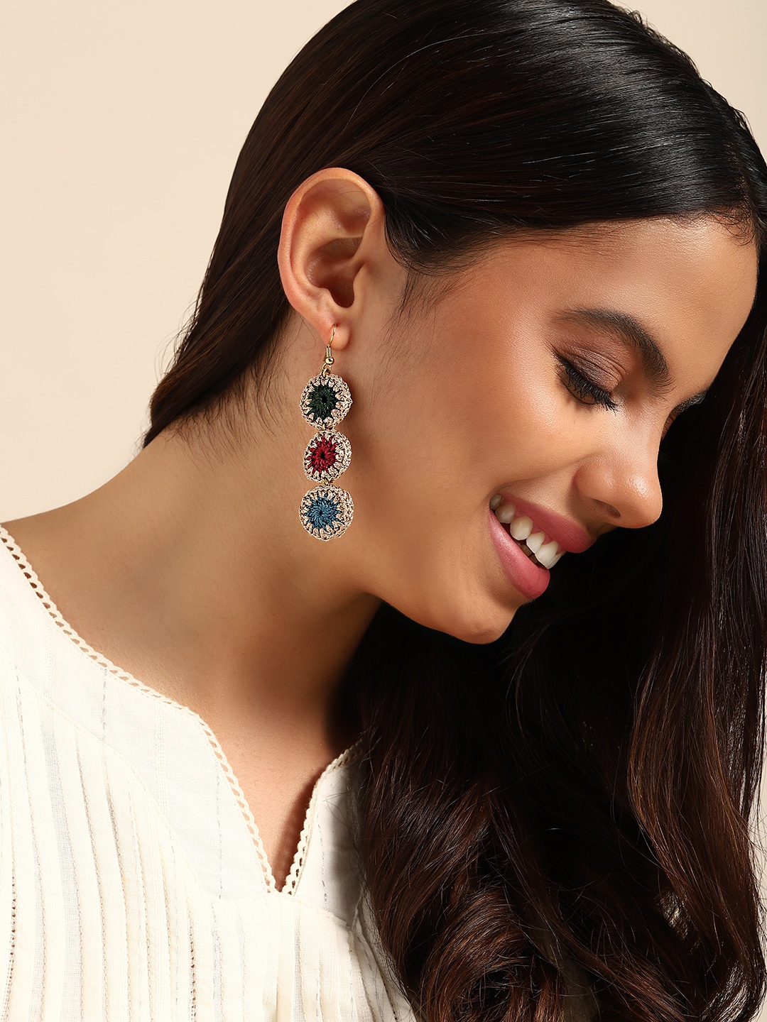 

Taavi Circular Drop Earrings, Gold