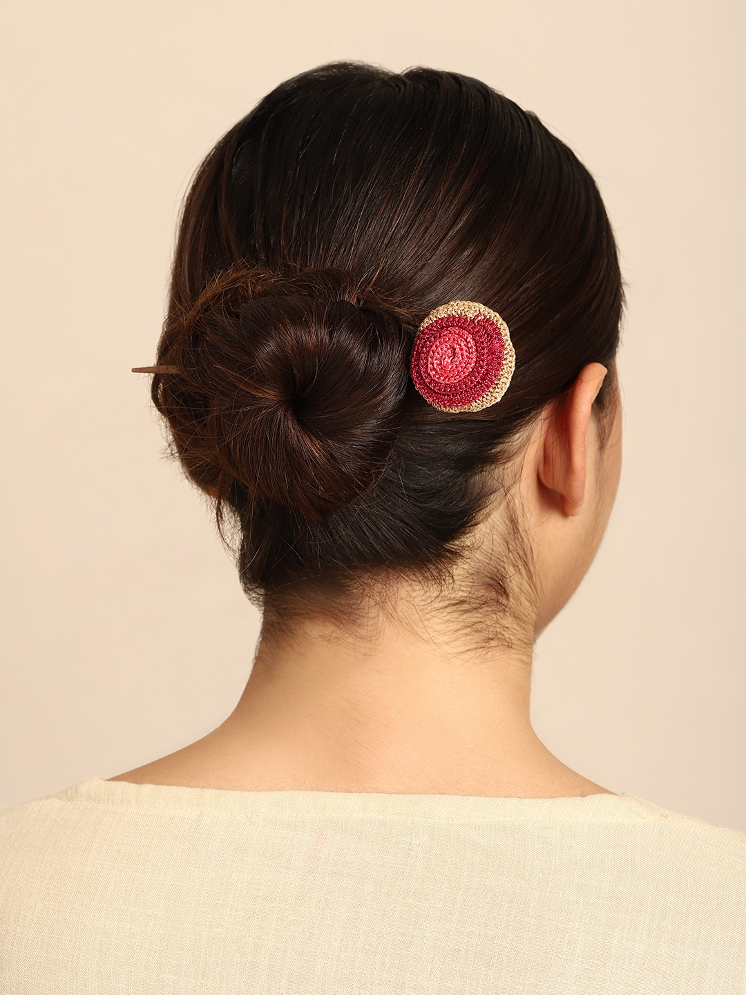 

Taavi Women Self Design Hairstick, Pink
