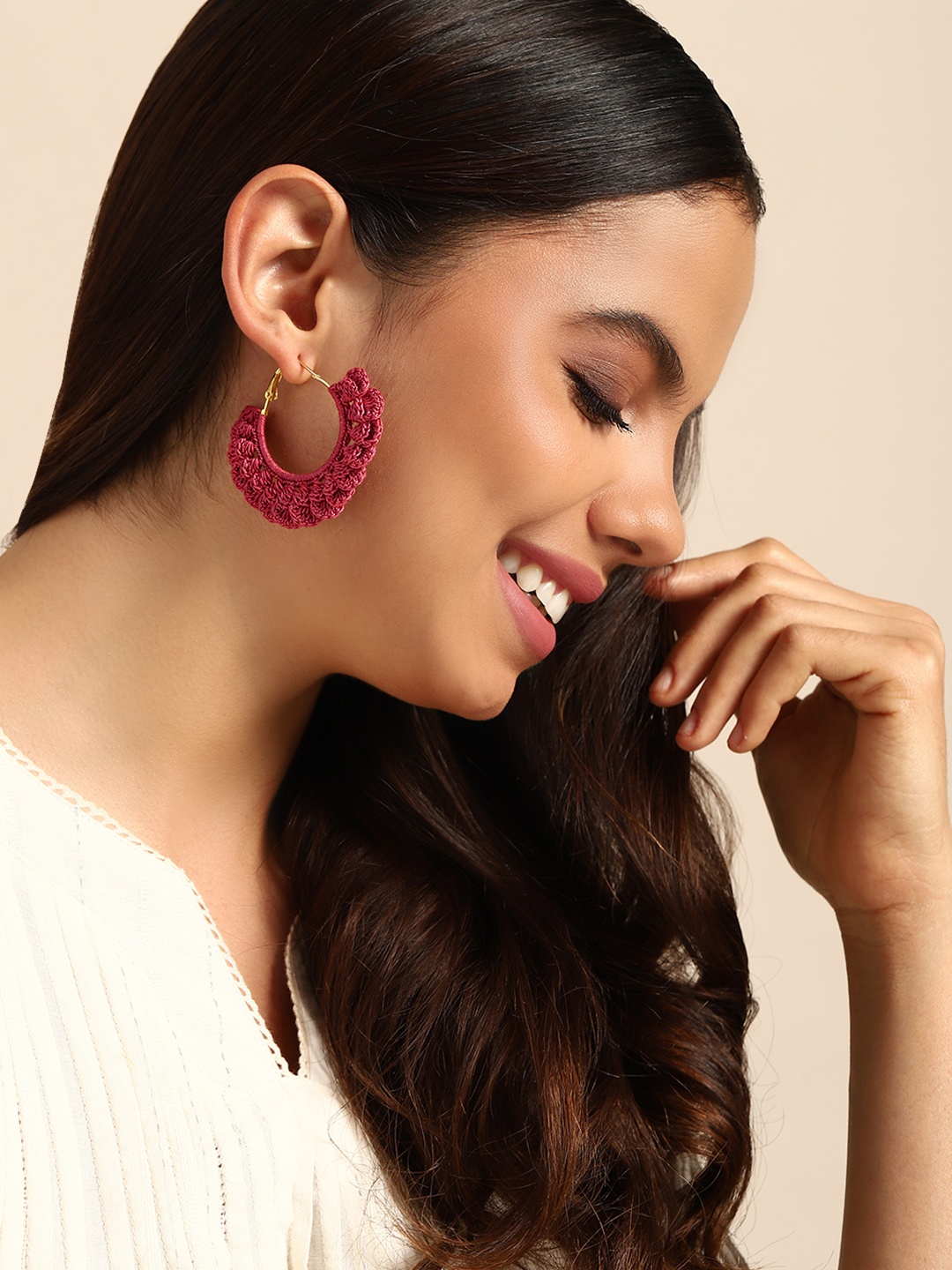 

Taavi Circular Hoop Earrings, Pink