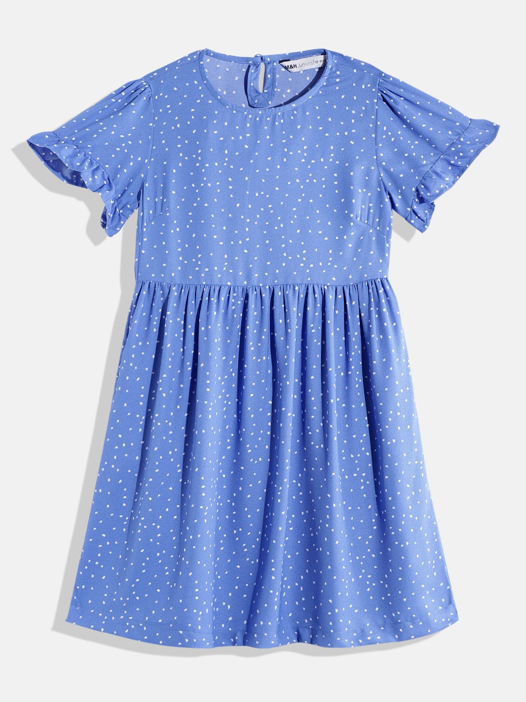 

M&H Juniors Girls Printed Fit & Flare Dress, Blue
