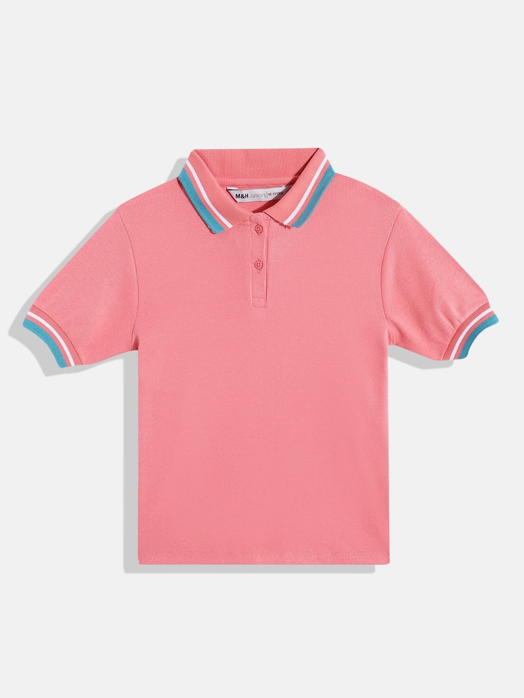 

M&H Juniors Girls Polo Collar T-shirt, Pink