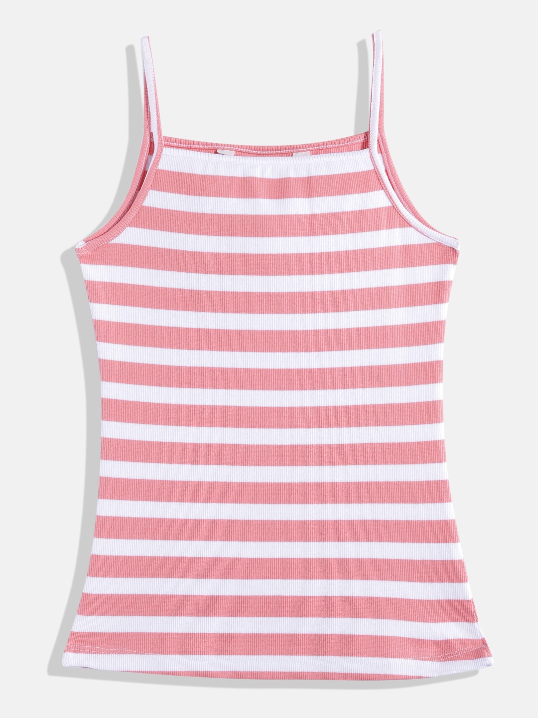 

M&H Juniors Girls Striped Top, White