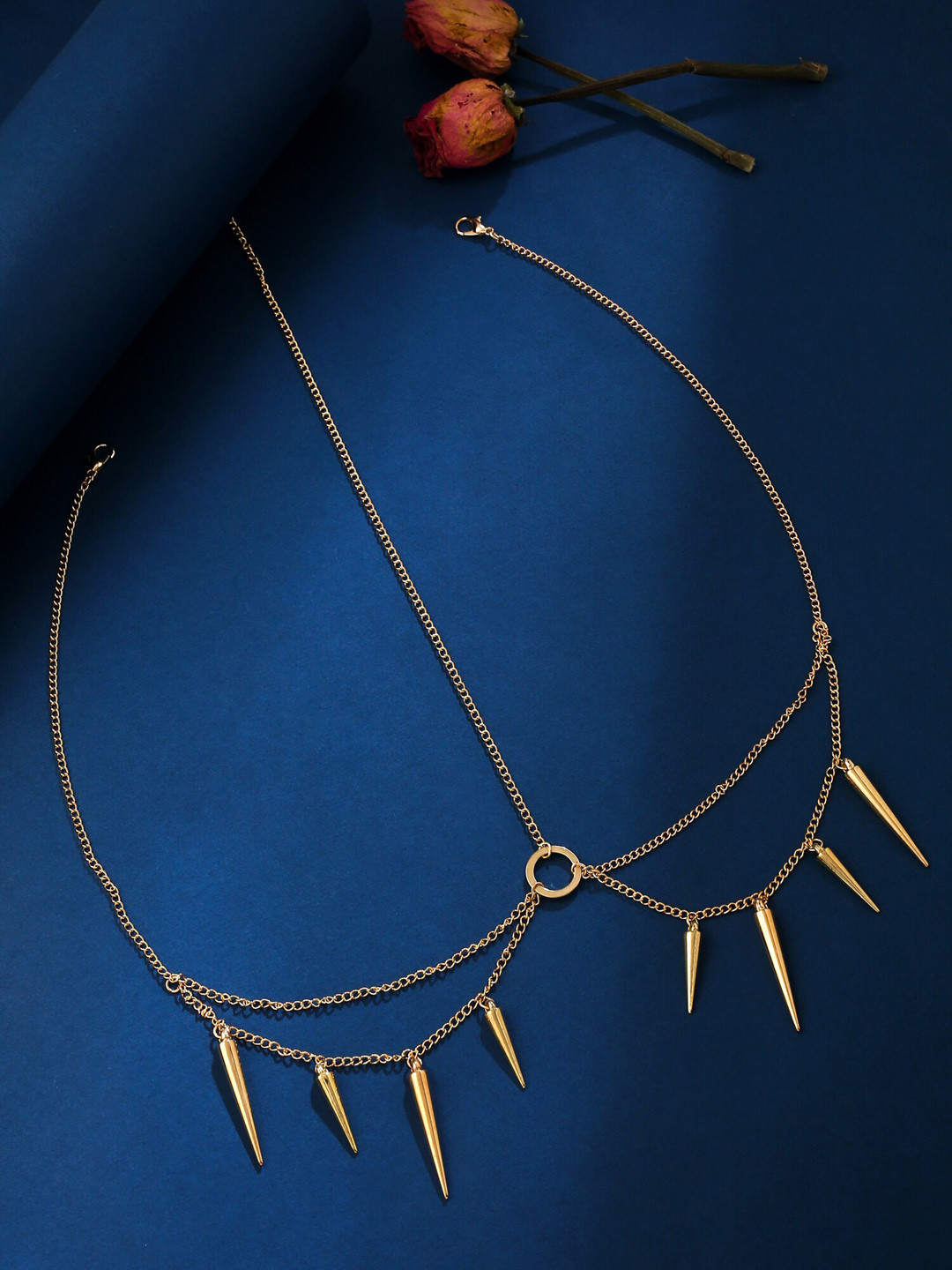 

Unwind by Yellow Chimes Gold Plated Multi Layer Head Chain