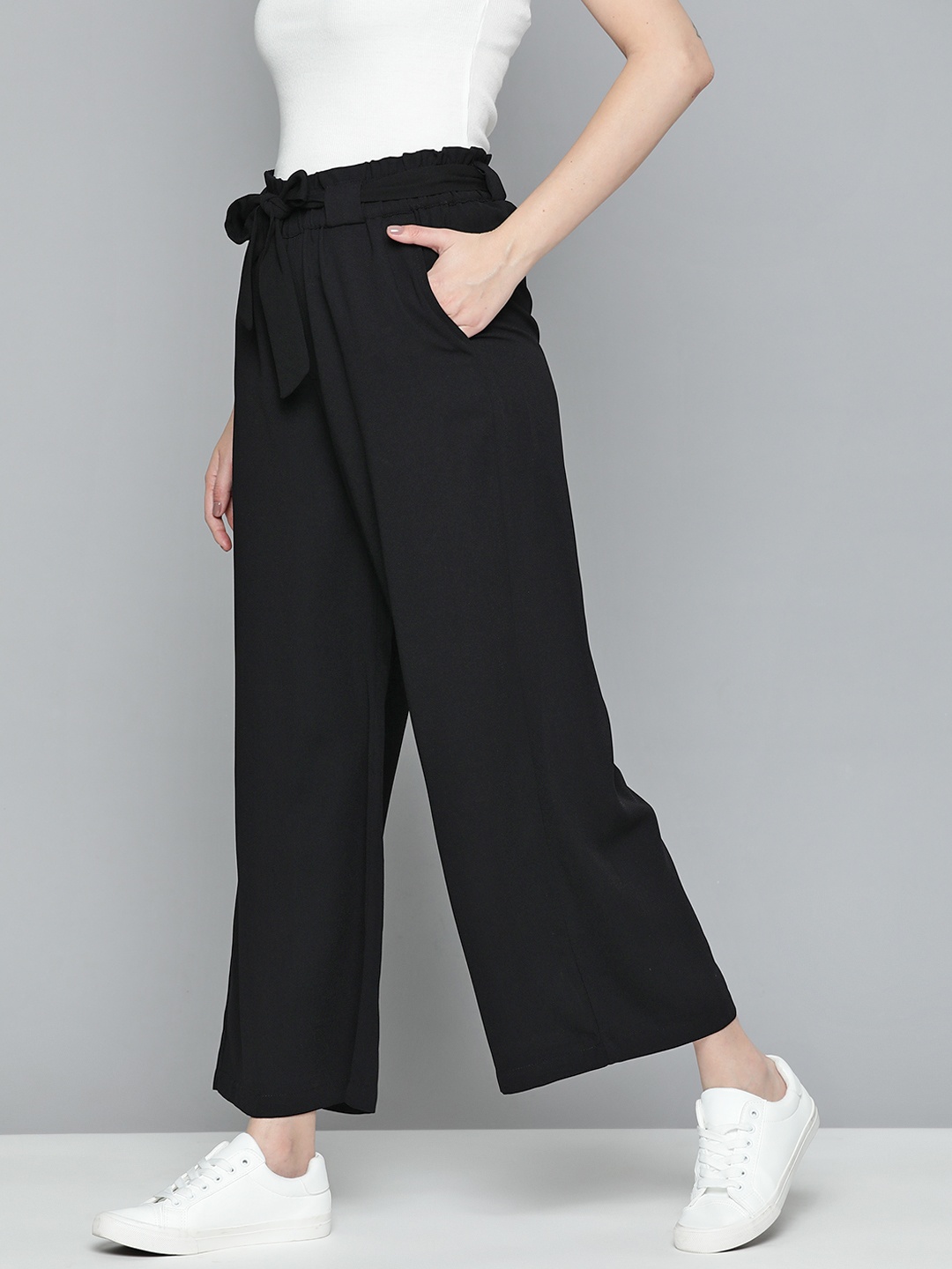 

Mast & Harbour Women Parallel Trousers, Black