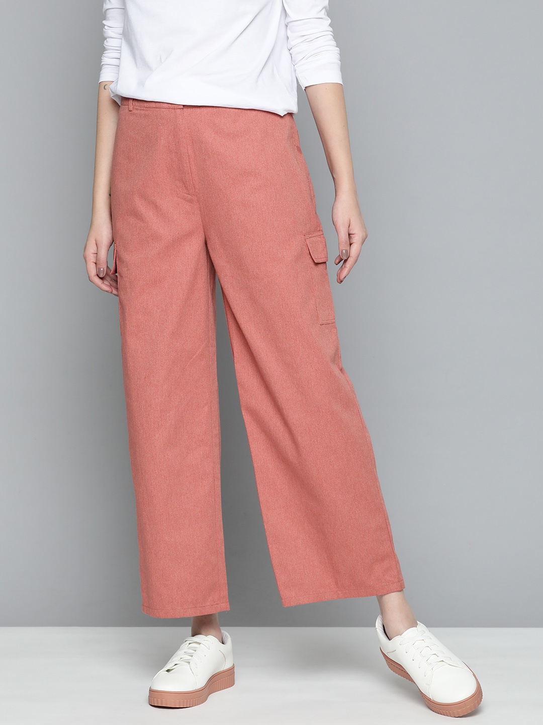 

Mast & Harbour Women Cargos Trousers, Rose