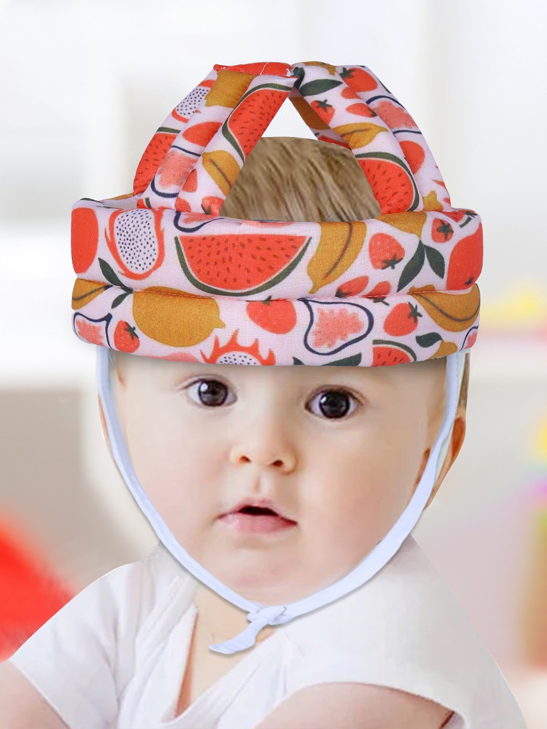 

Baby Moo Kids Printed Cushioned Safety Helmet, White