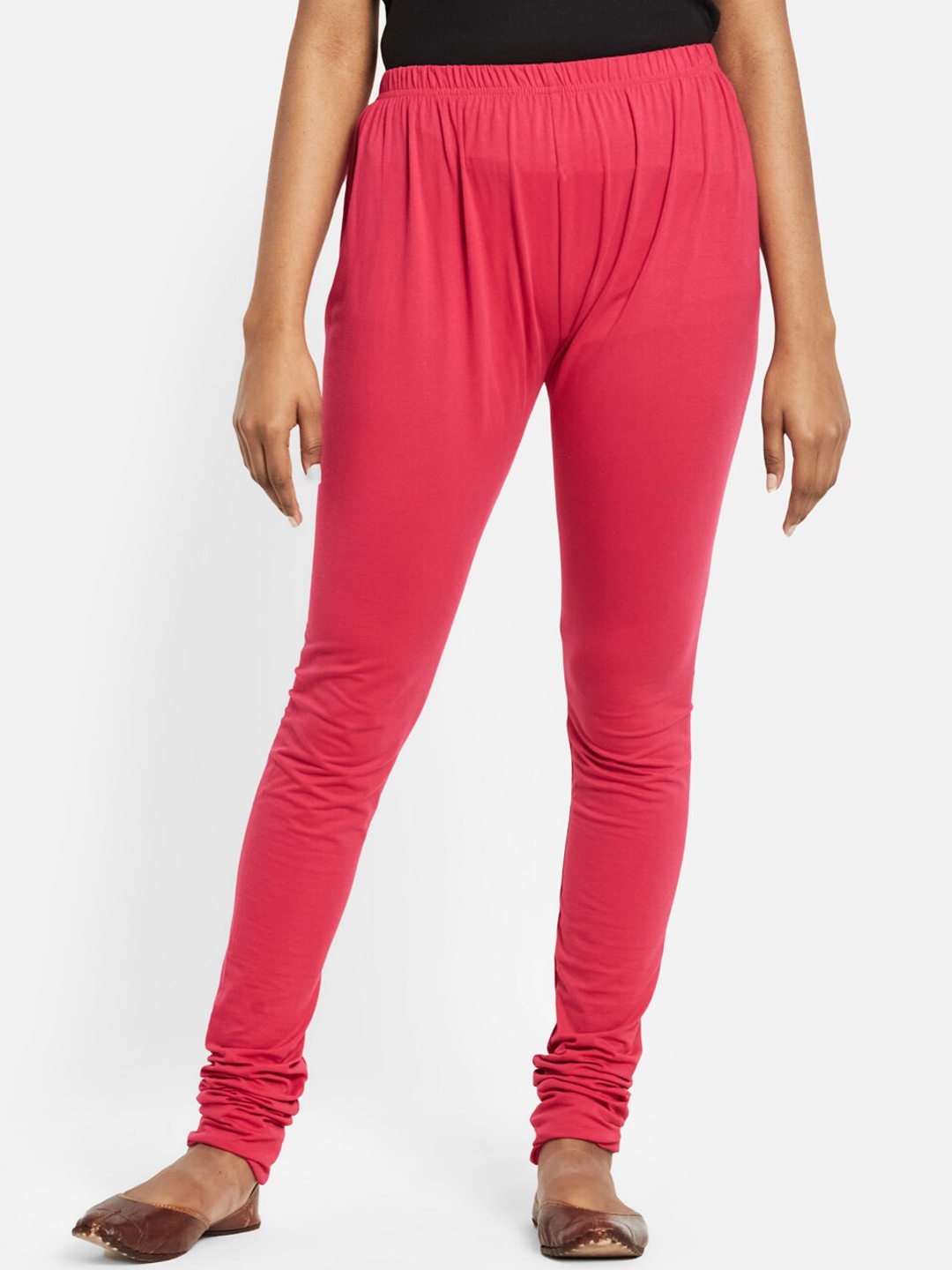 

Fabindia Women Cotton Spandex Regular Churidar Leggings, Fuchsia