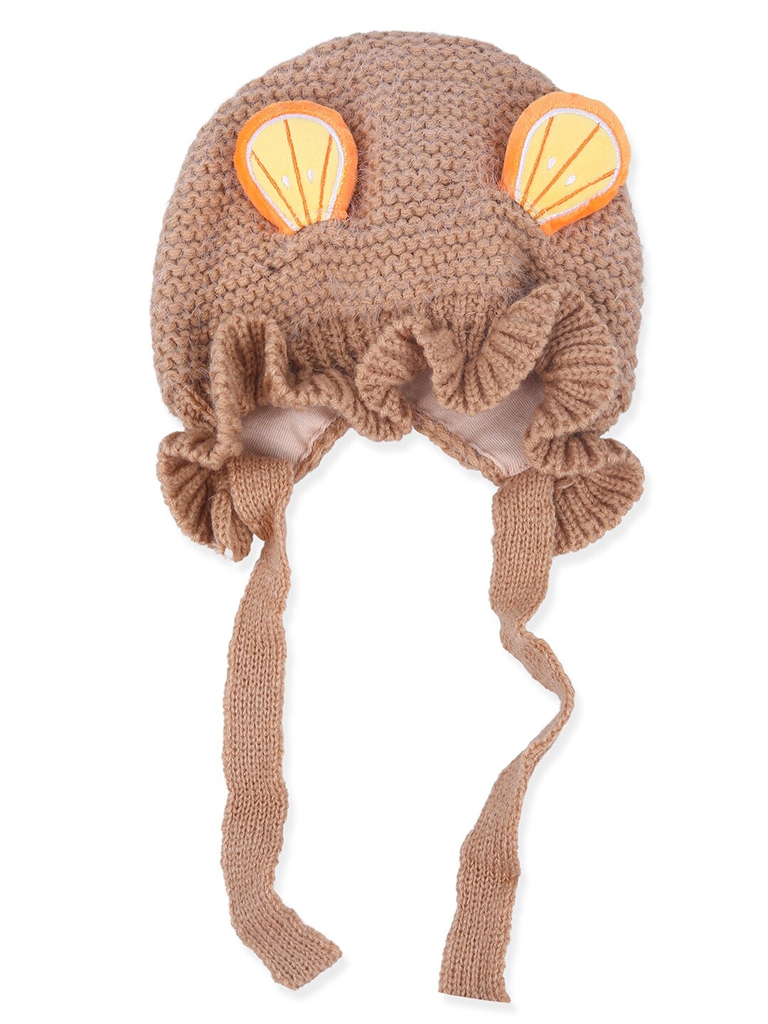 

Baby Moo Unisex Kids 3D Ear With Tie Knot Beanie, Brown