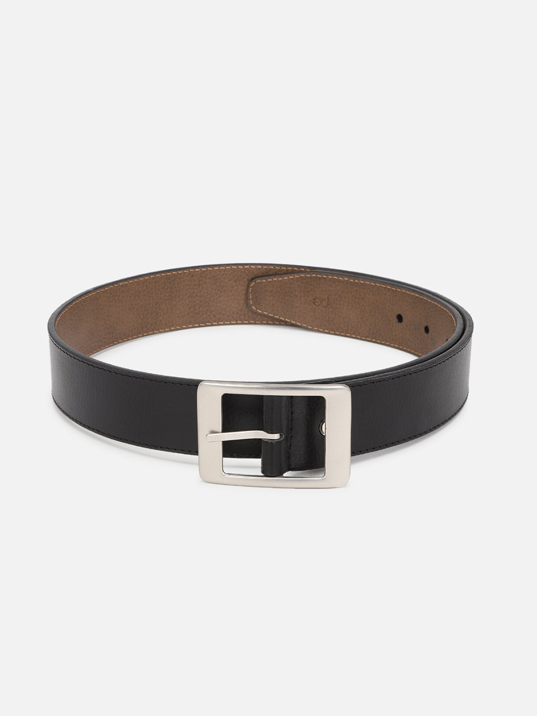 

Peter England Men Textured Leather Formal Belt, Black
