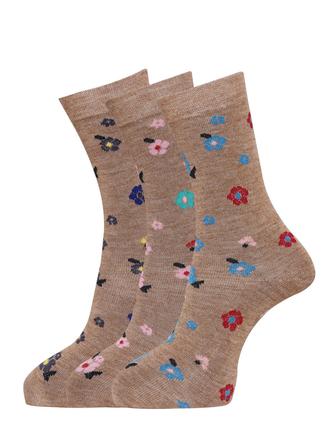 

Dollar Socks Women Pack Of 3 Assorted Calf-Length Woolen Socks