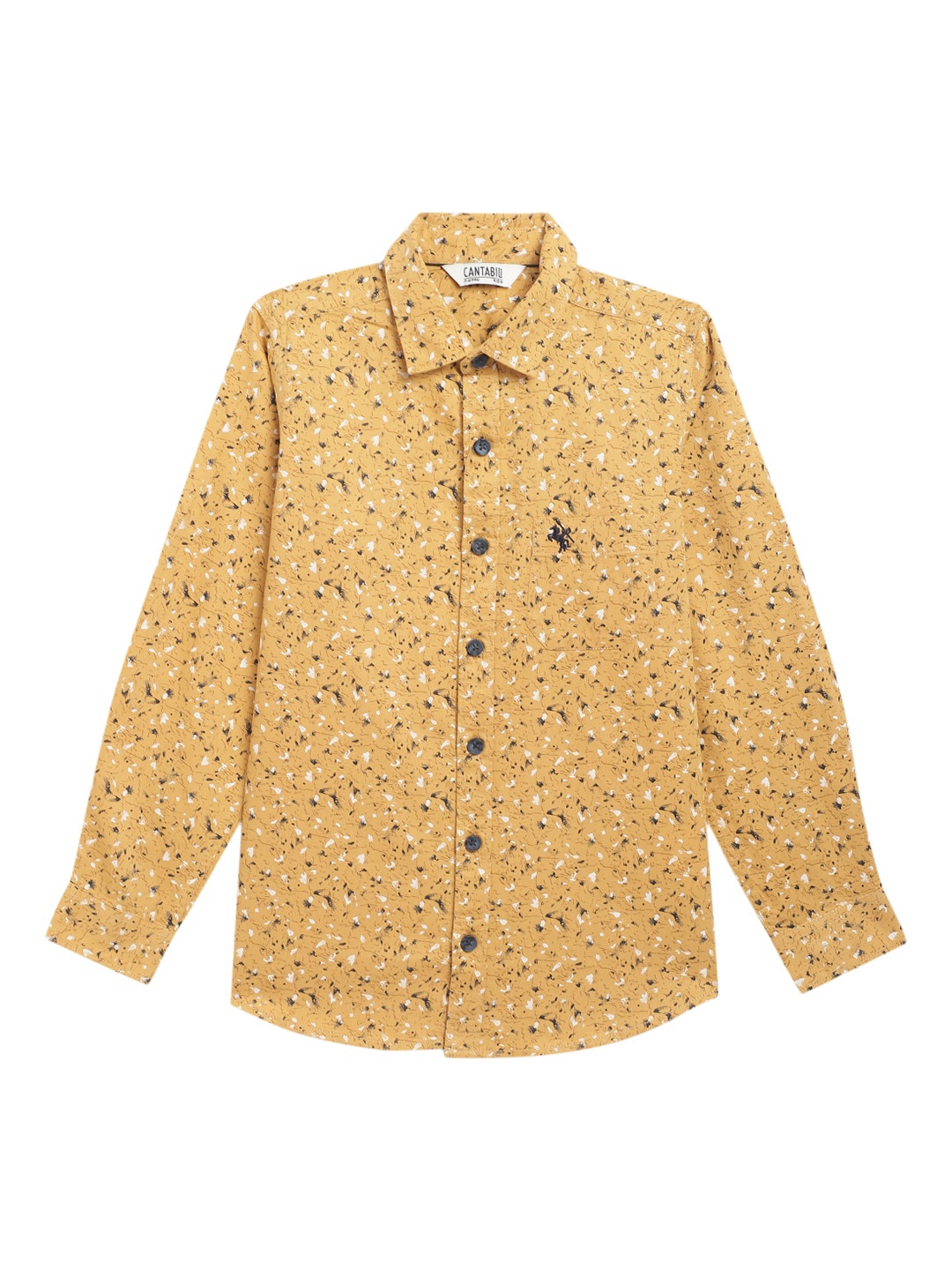 

Cantabil Boys Cotton Printed Casual Shirt, Mustard