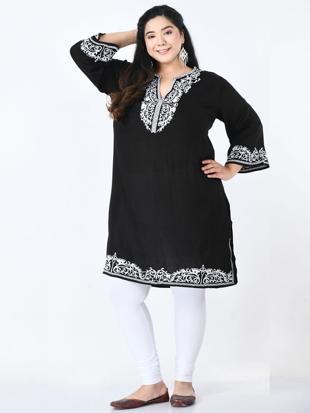 

SAAKAA Floral A-Line Dress, Black