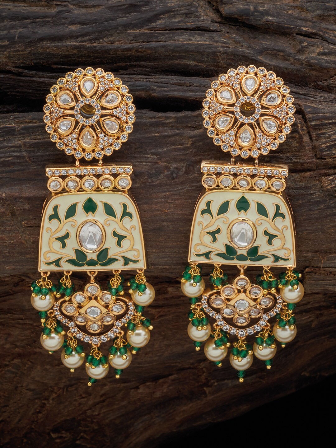 

Kushal's Fashion Jewellery Gold Plated Contemporary Drop Earrings, Green