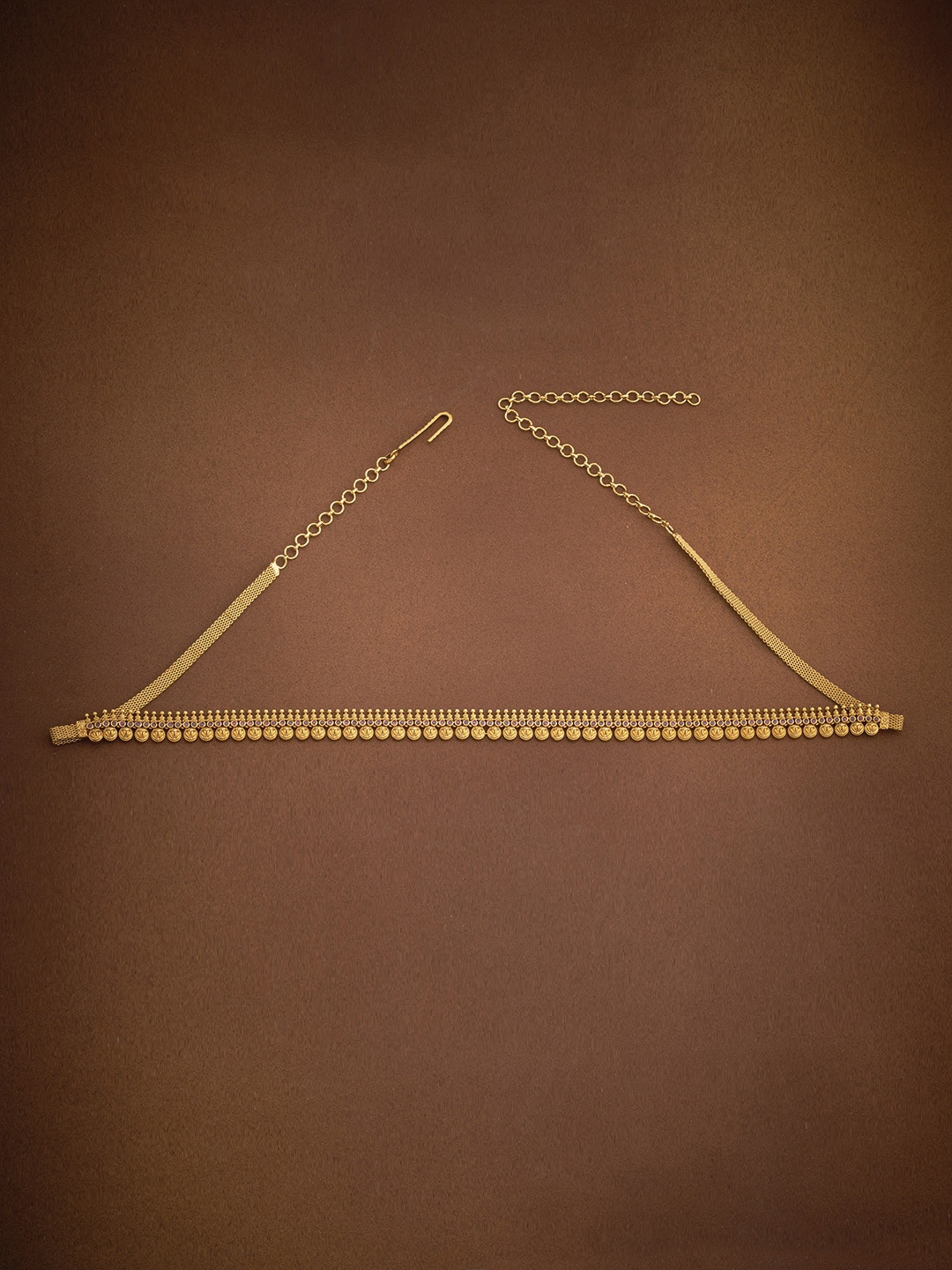 

Kushal's Fashion Jewellery Stone Studded Antique Waist Chain, Gold