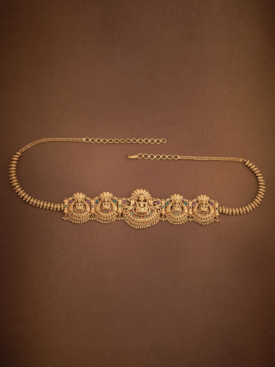 

Kushal's Fashion Jewellery Stone-Studded Kamarbandh, Green
