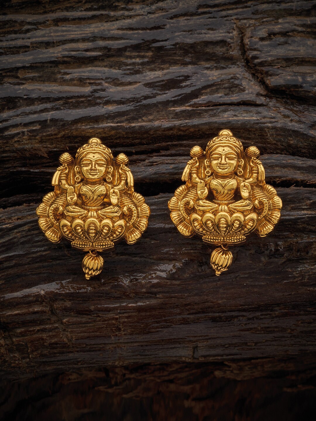 

Kushal's Fashion Jewellery Contemporary Studs Earrings, Gold