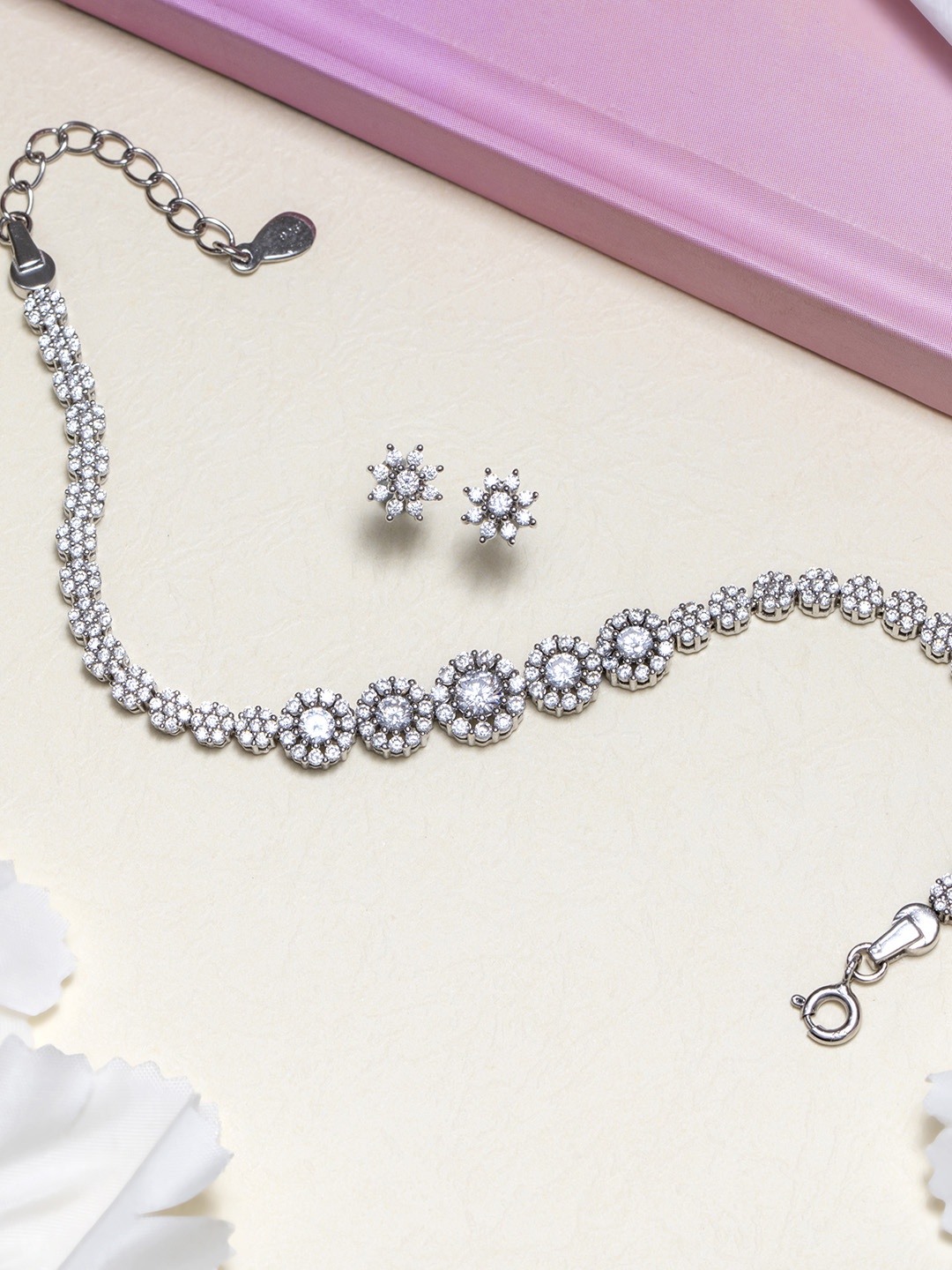 

Zavya 925 Sterling Silver Rhodium-Plated Jewellery Set