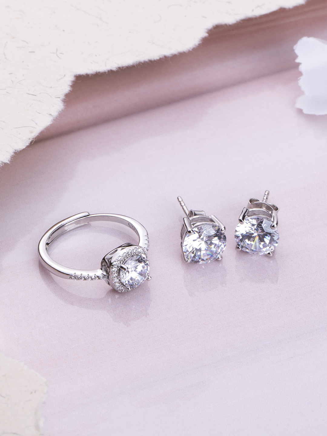 

Zavya 925 Sterling Silver Rhodium-Plated Jewellery Set