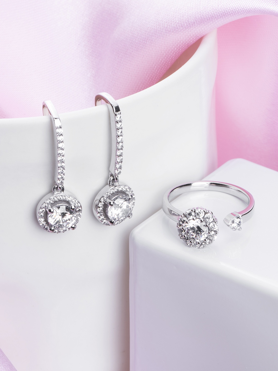 

Zavya 925 Sterling Silver Rhodium-Plated Jewellery Set