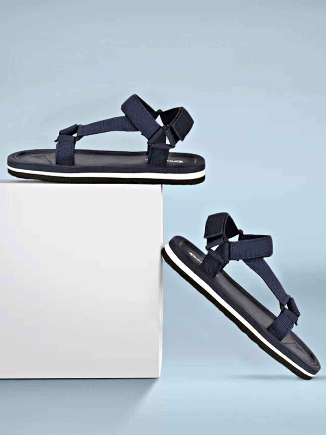 

KRAASA Men Canvas Comfort Sandals, Navy blue