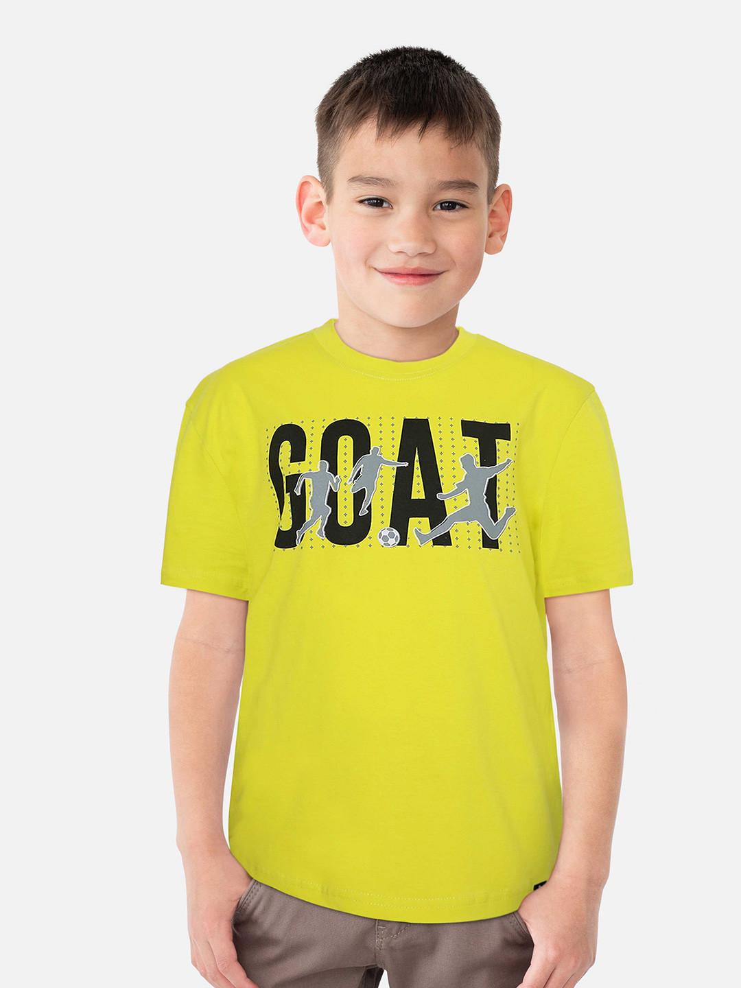

Gini and Jony Boys Printed Cotton T-shirt, Lime green