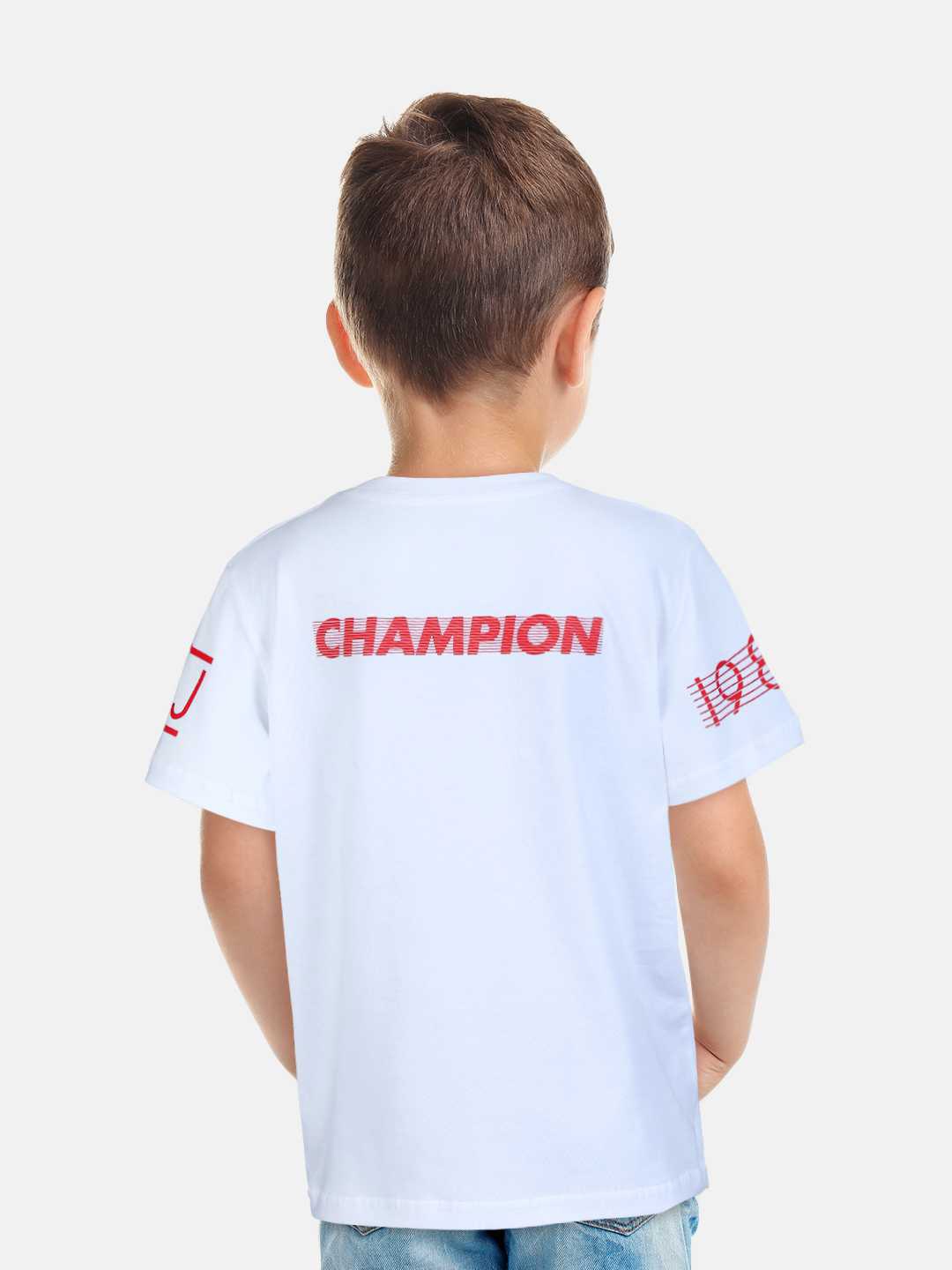 

Gini and Jony Boys Typography Printed Cotton T-shirt, White