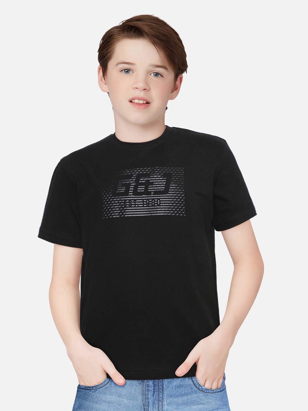 

Gini and Jony Boys Cotton Graphic T-shirt, Black