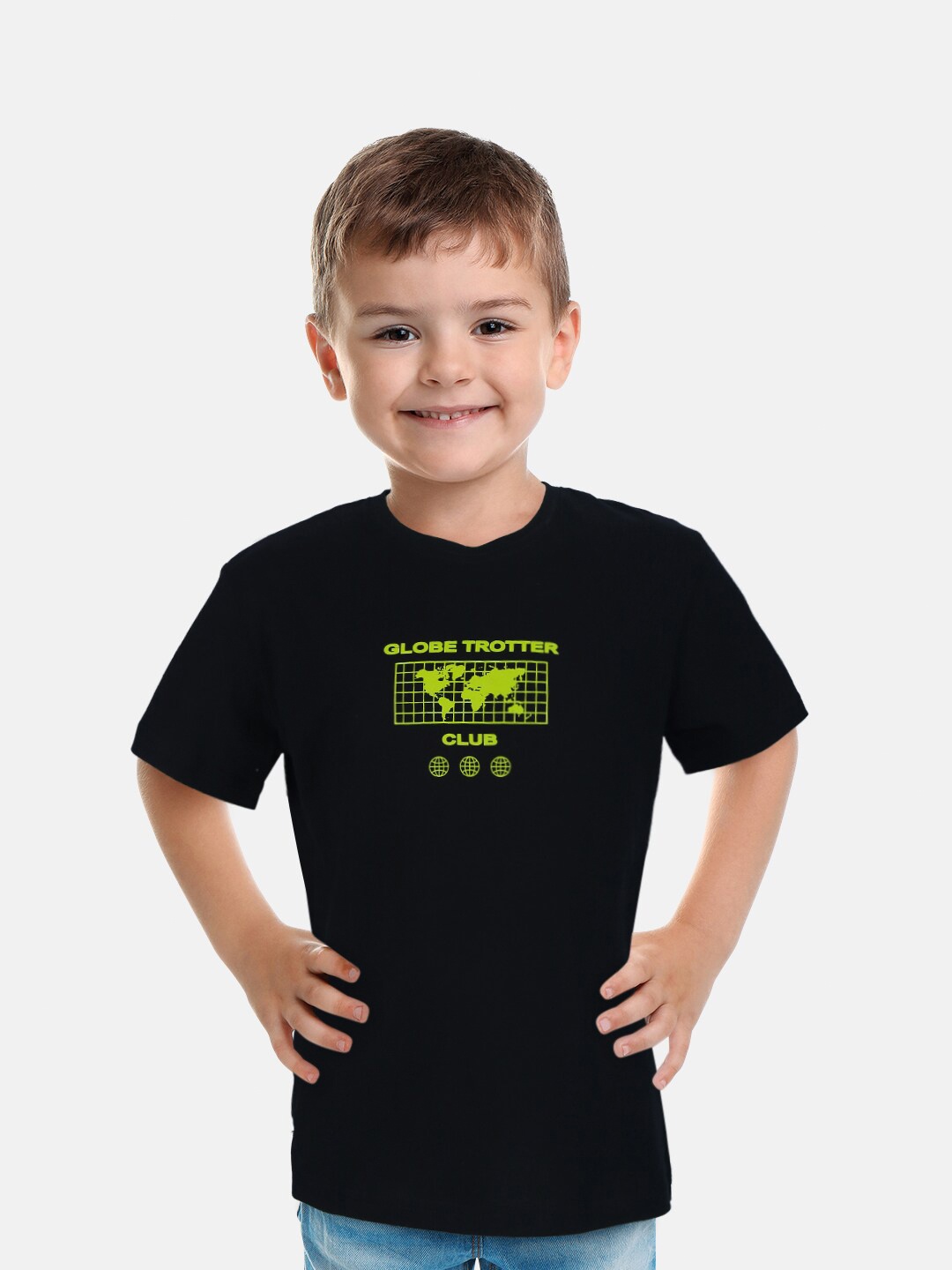 

Gini and Jony Boys Printed Cotton T-shirt, Black