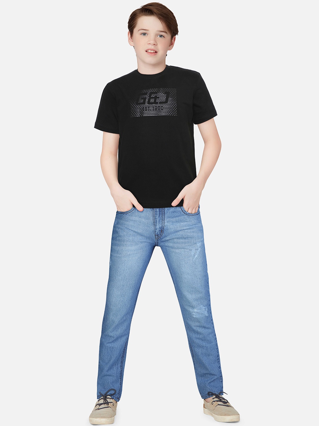 

Gini and Jony Boys Cotton T-shirt, Black