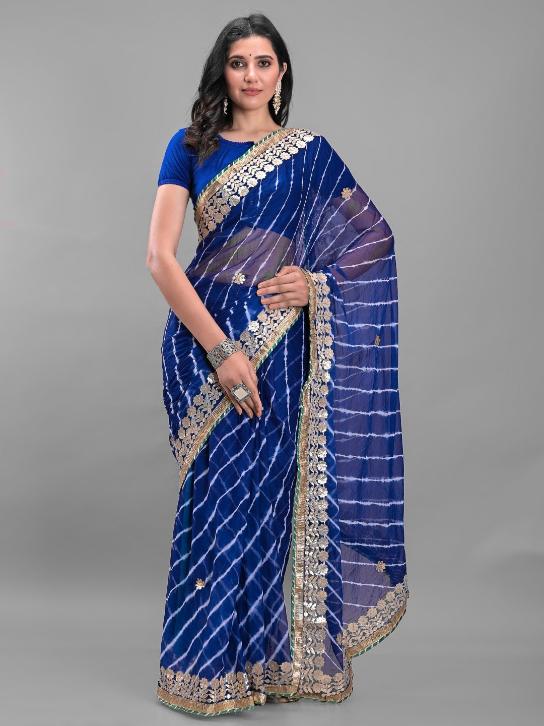 

Apratim Leheriya Gotta Patti Saree, Blue