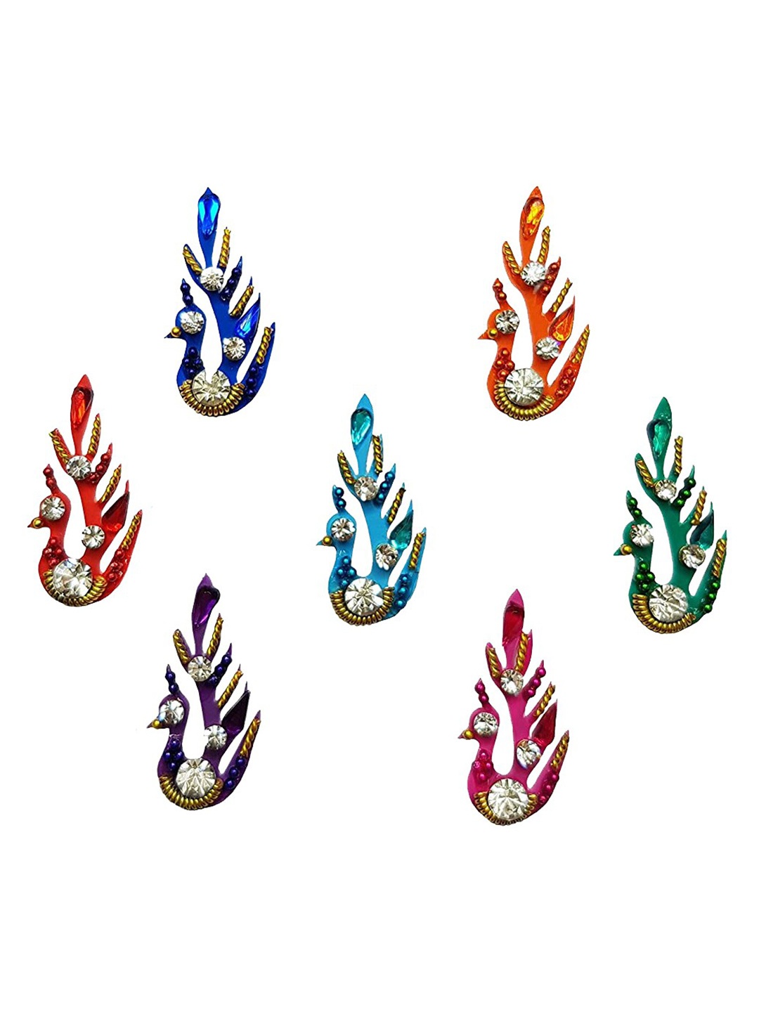 

Comet Busters 7 Pcs Stone Studded Reusable Bindi - Multicolor, Blue