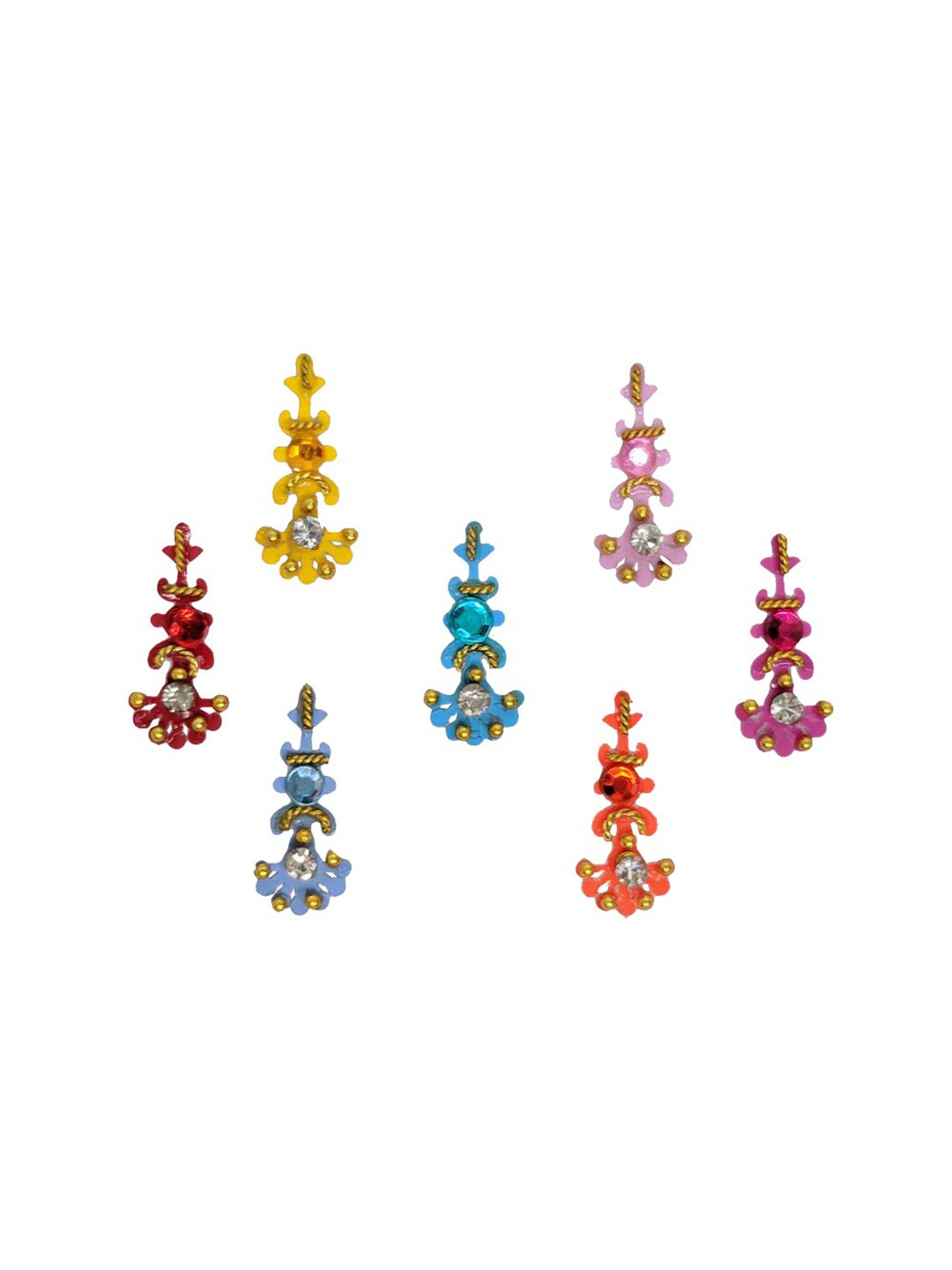 

Comet Busters 7 Pcs Reusable Bindi - Multicolored, Multi