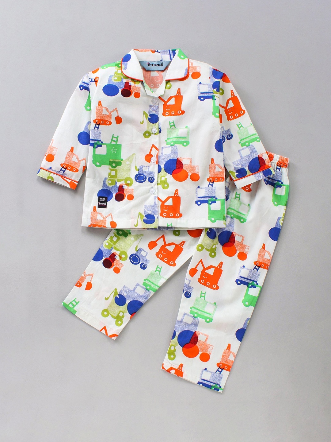 

Enfance Kids Printed Night suit, White