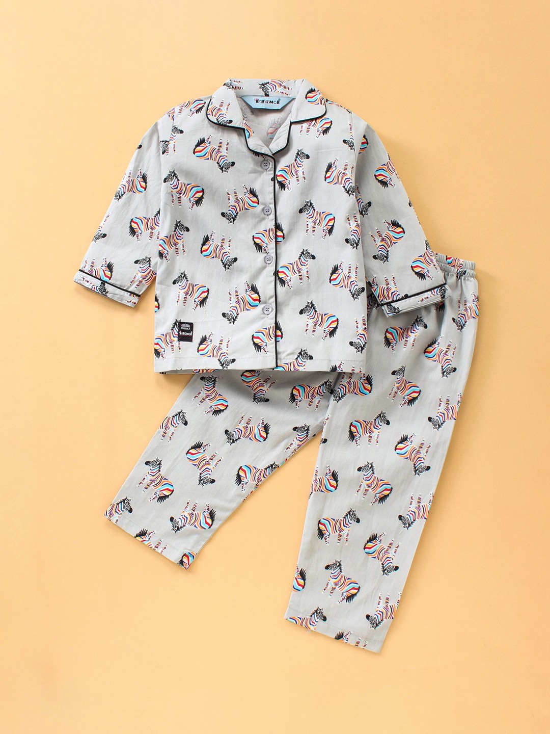 

Enfance Kids Printed Night suit, Grey