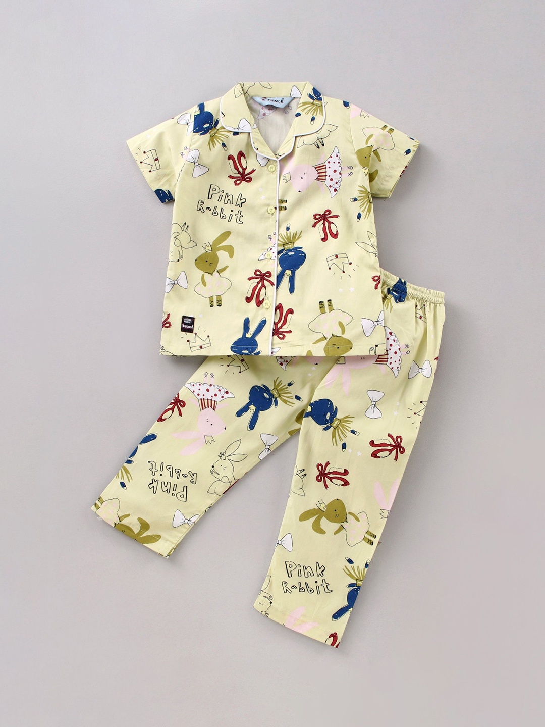 

Enfance Kids Printed Night suit, Yellow