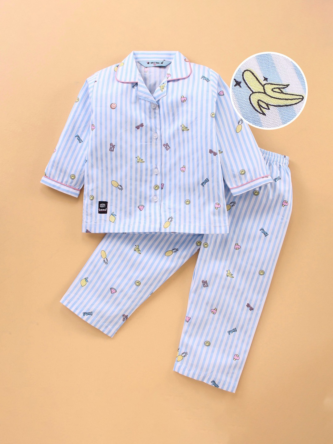 

Enfance Kids Printed Night suit, White