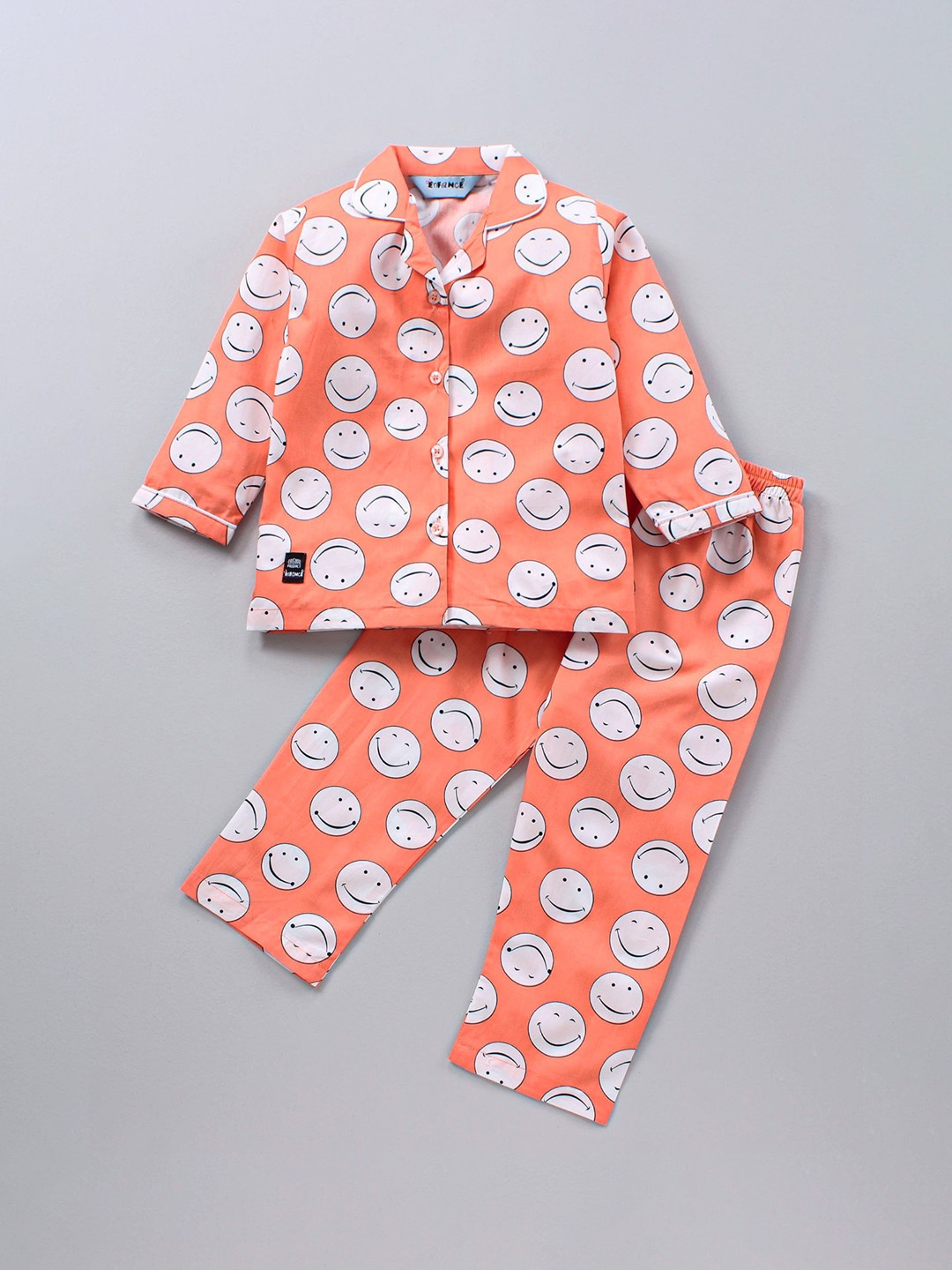 

Enfance Kids Printed Night suit, Orange