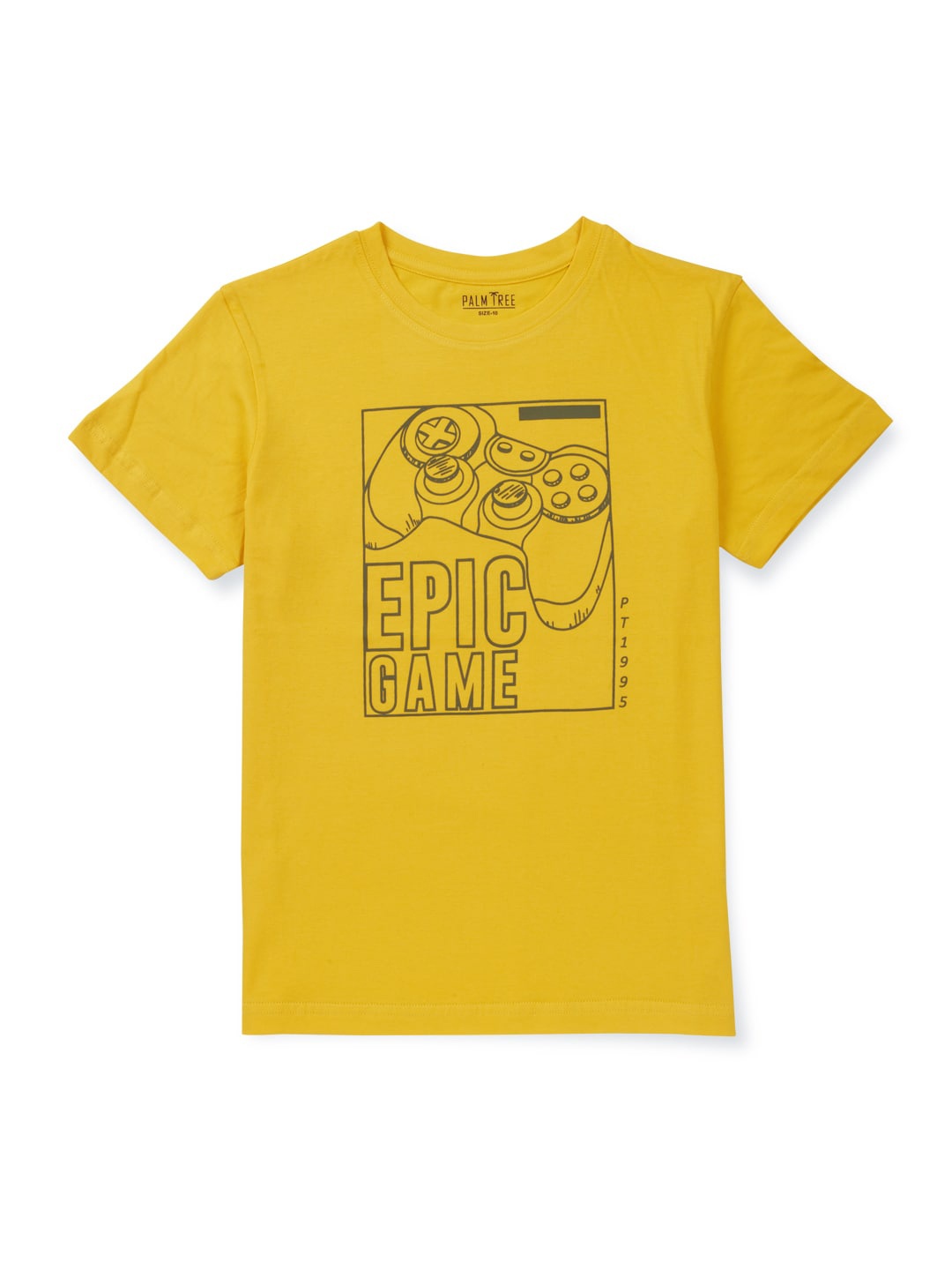 

Palm Tree Boys Typography Print Cotton T-shirt, Mustard