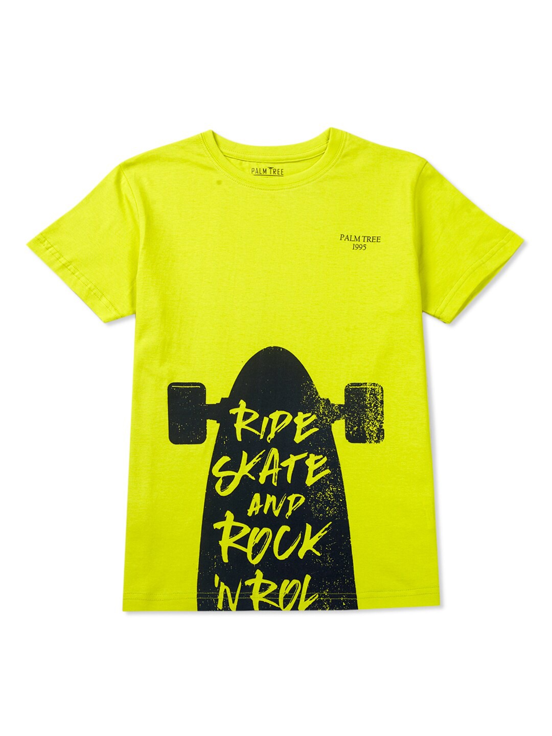 

Palm Tree Boys Typography Printed Cotton T-shirt, Yellow