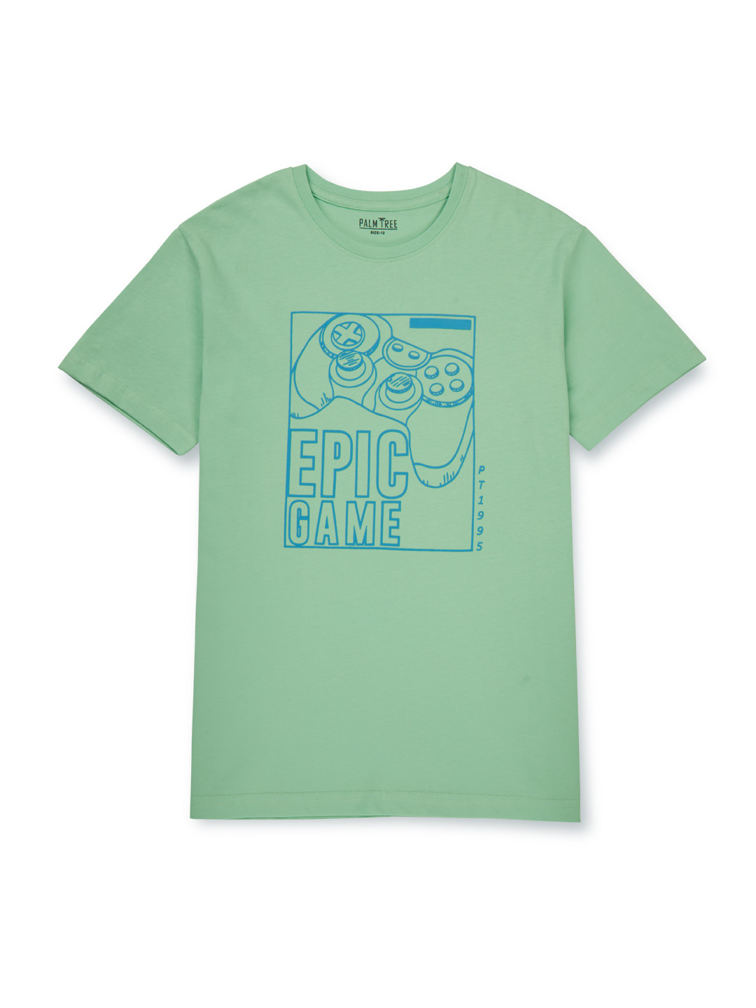

Palm Tree Boys Typography Printed Cotton T-shirt, Green
