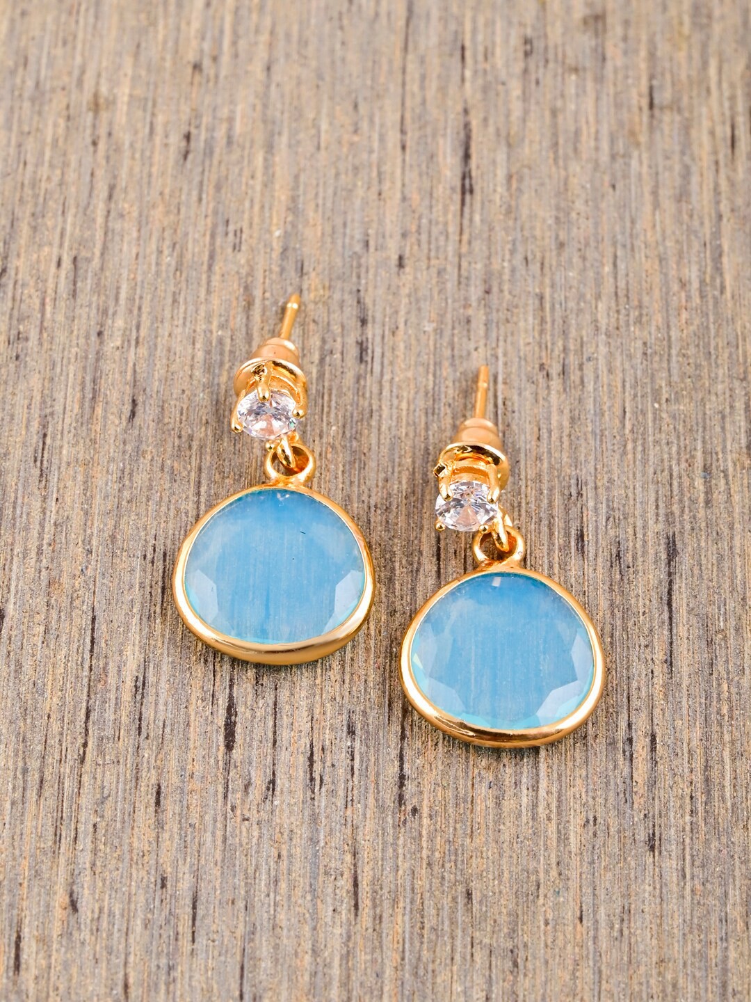 

Tistabene Gold-Plated Contemporary Drop Earrings, Turquoise blue
