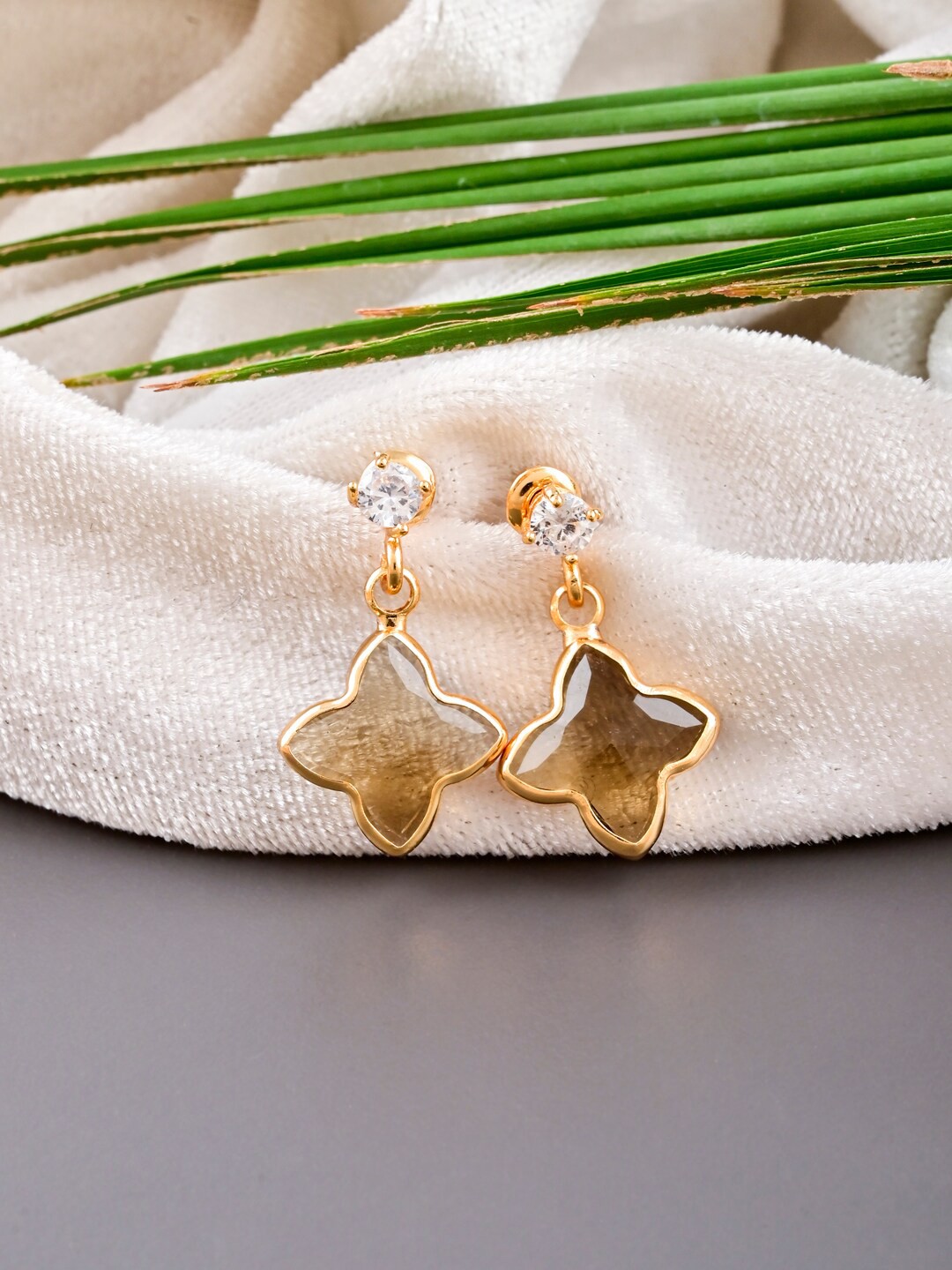 

Tistabene Gold-Plated Contemporary Drop Earrings, Brown