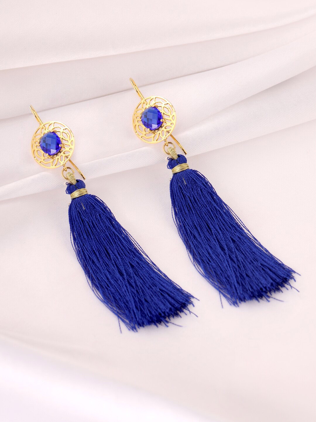 

Tistabene Gold-Plated Tassel Contemporary Drop Earrings, Navy blue